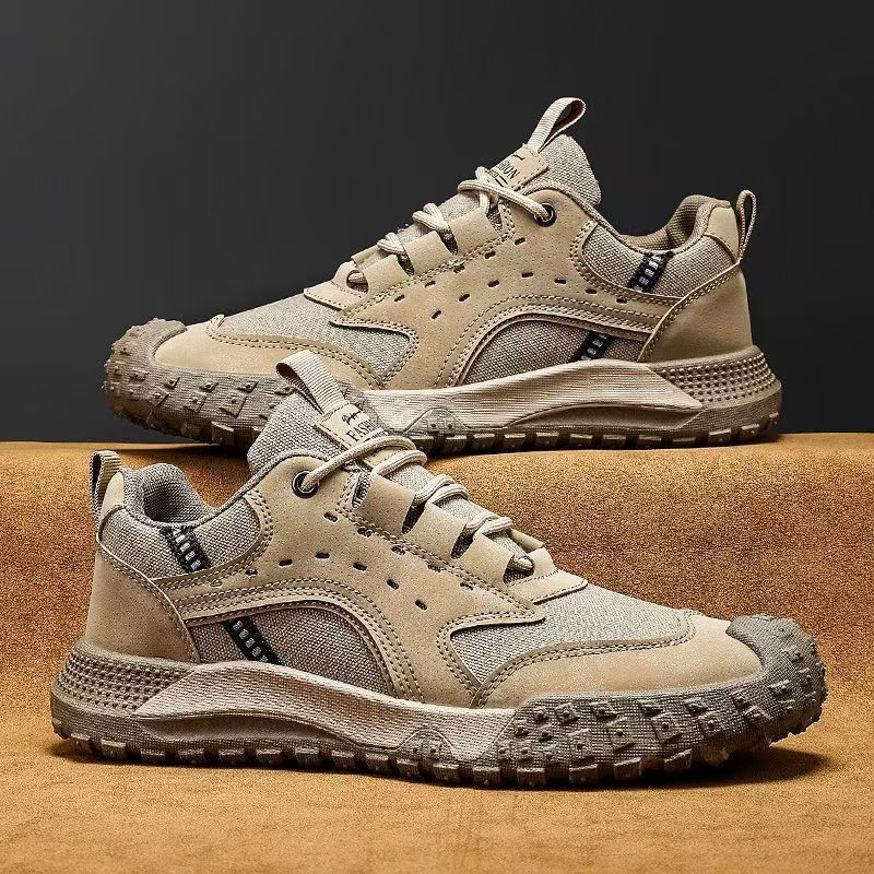 Men's Autumn Mesh & Leather Paneled Sneakers