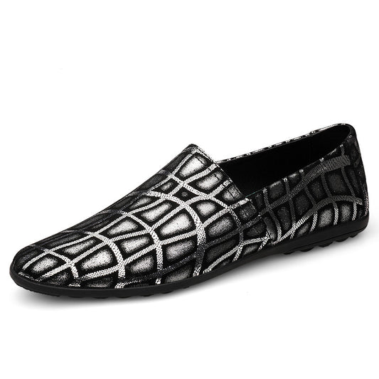 Men's Flat-Soled Plaid Comfortable Driving Shoes