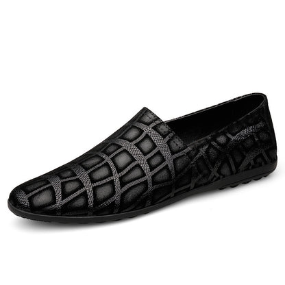 Men's Flat-Soled Plaid Comfortable Driving Shoes