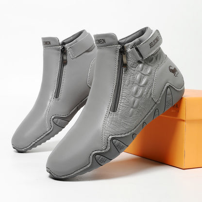 Men's Genuine Leather High-Top Casual Shoes