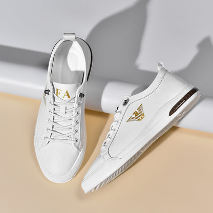 Men's Leopard-Print Genuine Leather Low-Top Sneakers