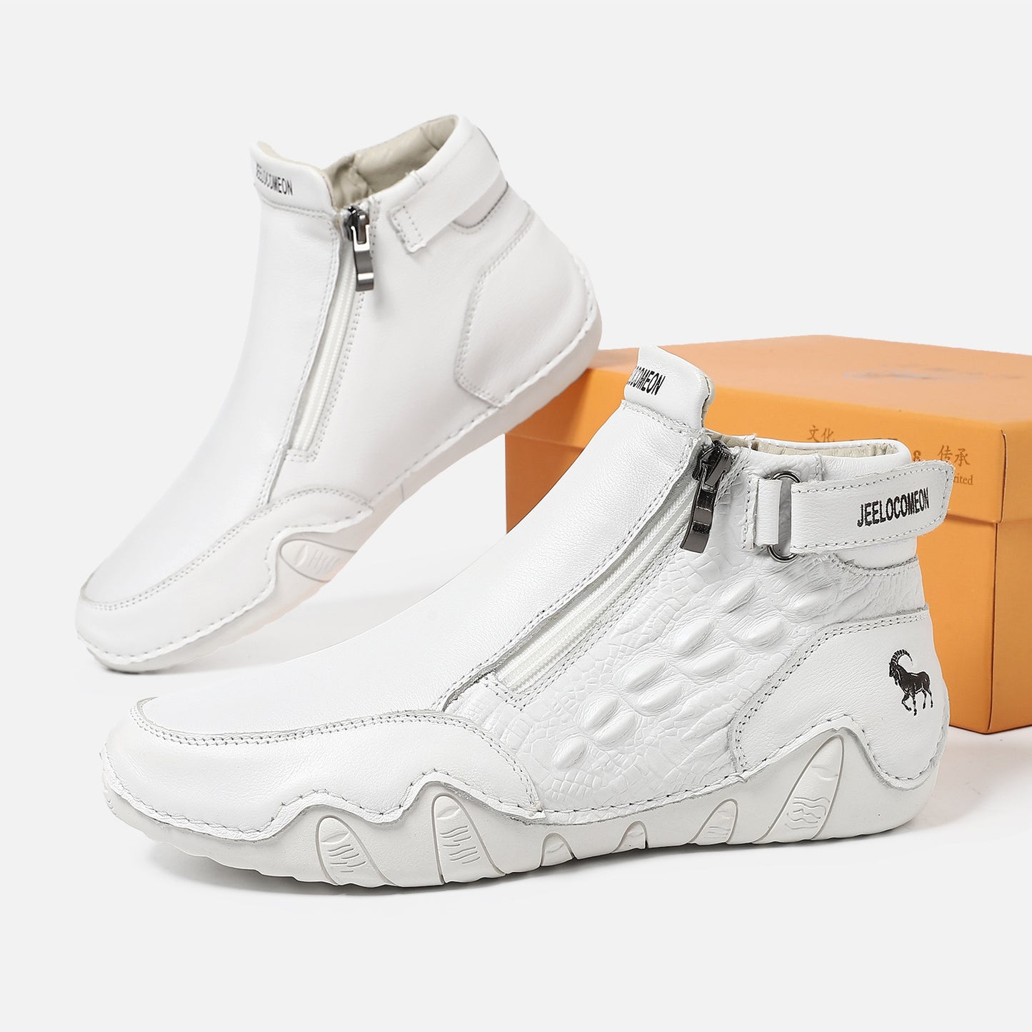 Men's Genuine Leather High-Top Casual Shoes