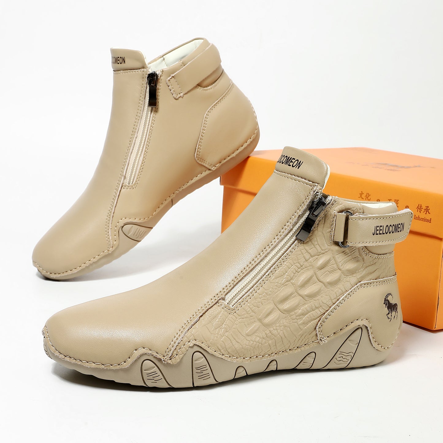 Men's Genuine Leather High-Top Casual Shoes