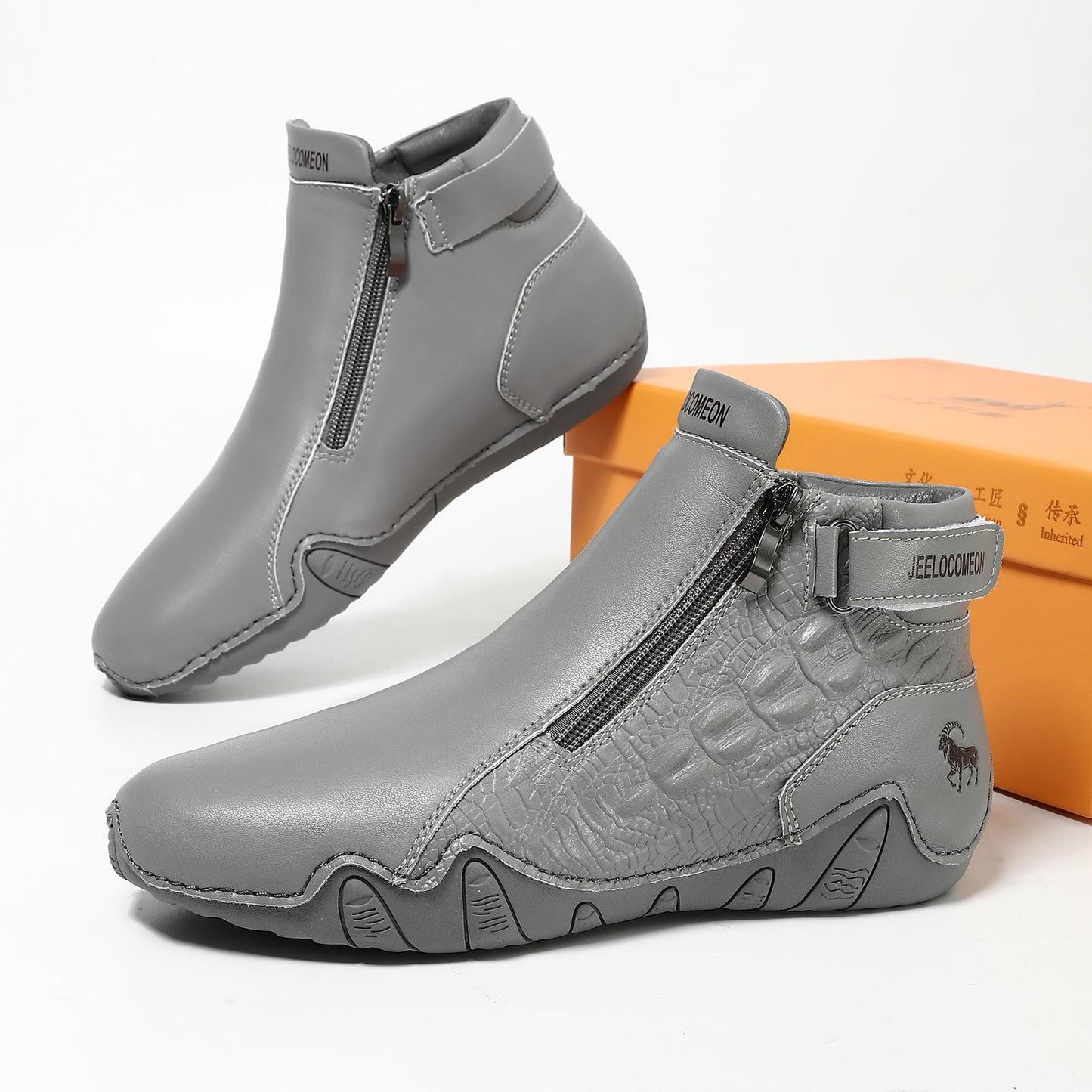 Men's Genuine Leather High-Top Casual Shoes