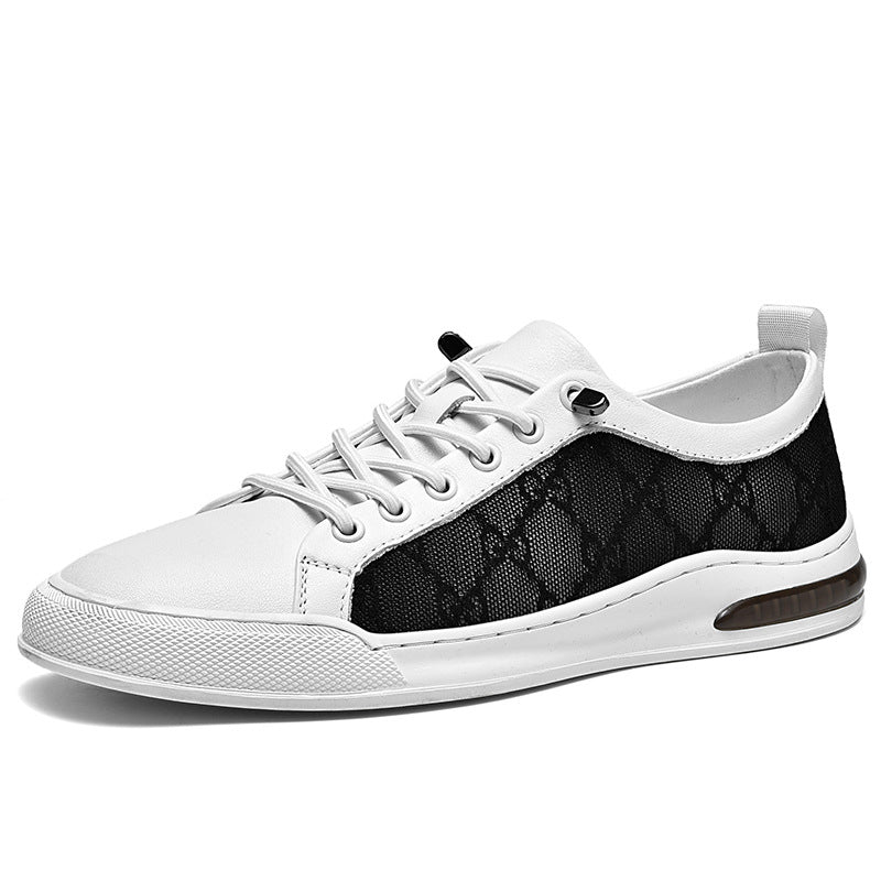 Men's Leopard-Print Genuine Leather Low-Top Sneakers