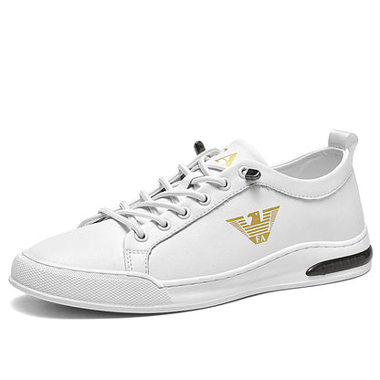 Men's Leopard-Print Genuine Leather Low-Top Sneakers