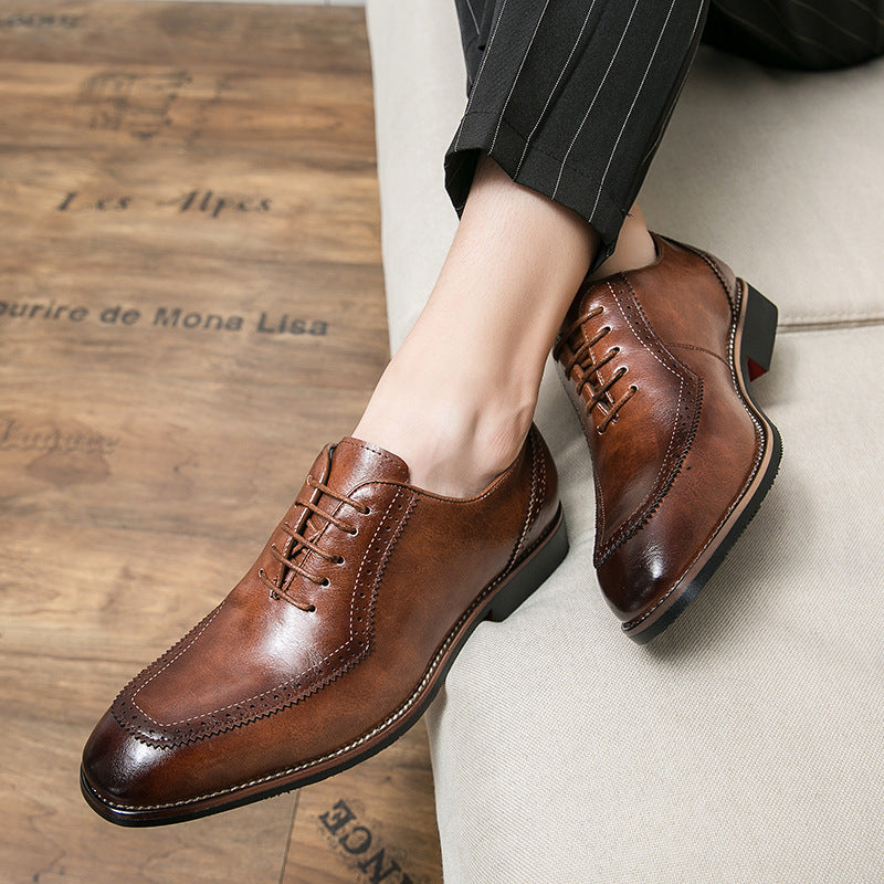 Men's British-Style Brogue Leather Oxford Shoes