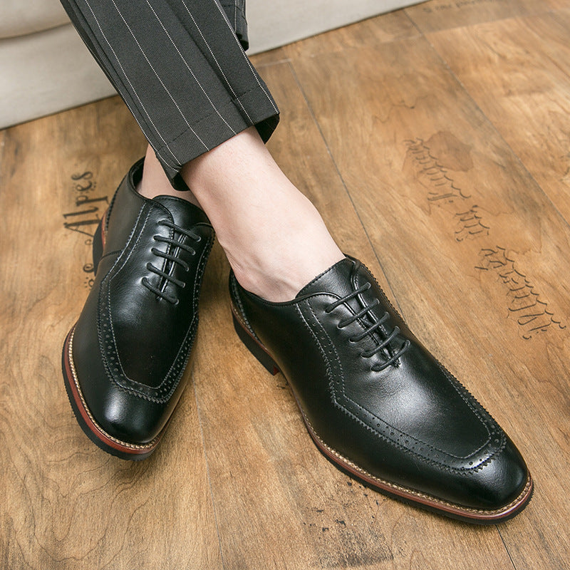 Men's British-Style Brogue Leather Oxford Shoes