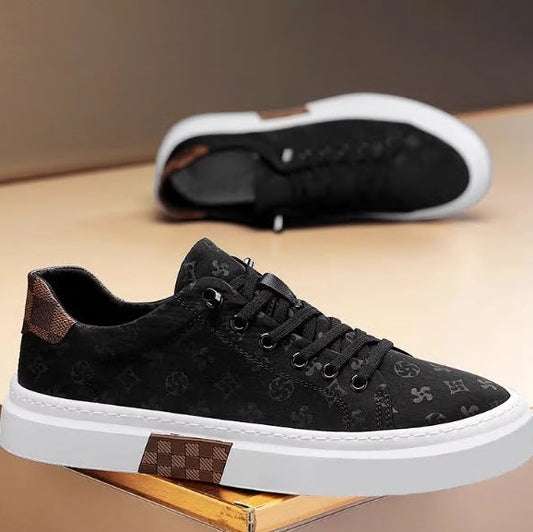 Men's Printed Checkered Slip-On Shoes