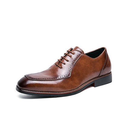 Men's British-Style Brogue Leather Oxford Shoes