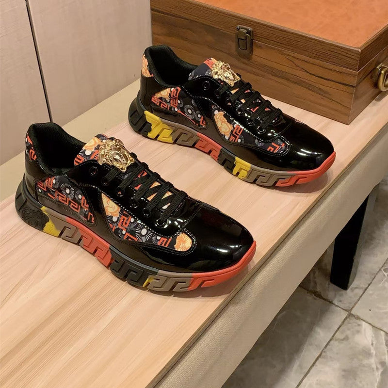 Men's Metallic-Print Athletic Sneakers