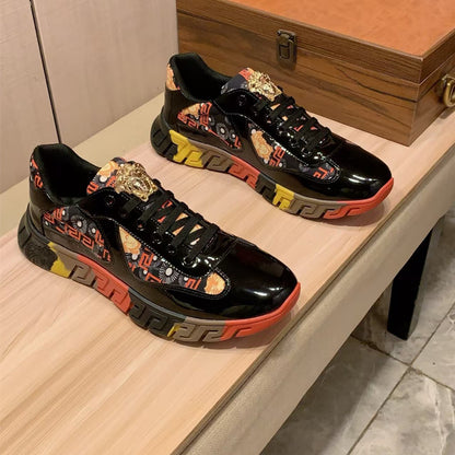 Men's Metallic-Print Athletic Sneakers