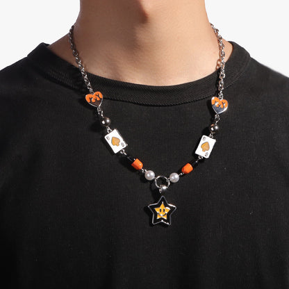 Little Ghost & Pumpkin Halloween Necklace