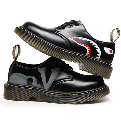 Men's Halloween Skull-Print Casual Leather Shoes