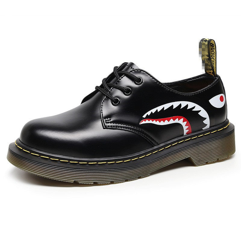 Men's Halloween Skull-Print Casual Leather Shoes