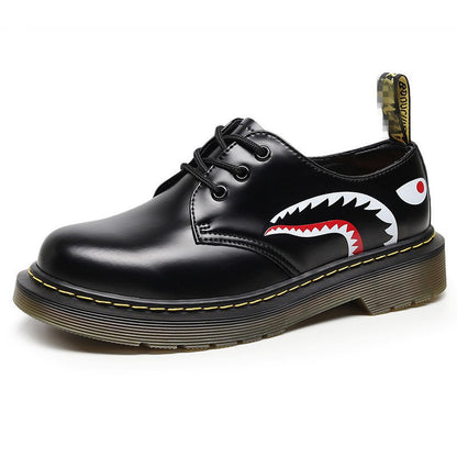 Men's Halloween Skull-Print Casual Leather Shoes