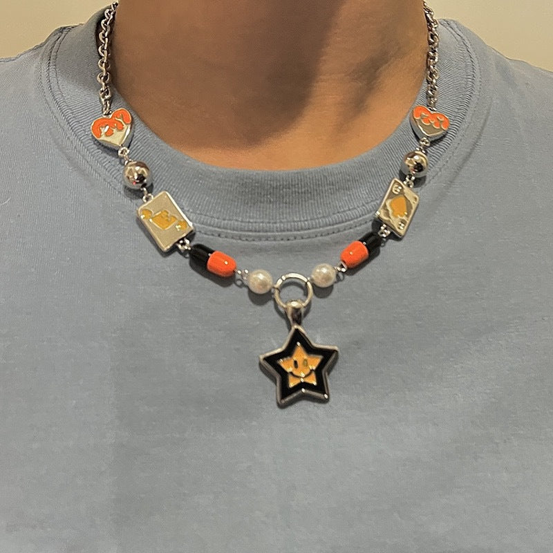 Little Ghost & Pumpkin Halloween Necklace
