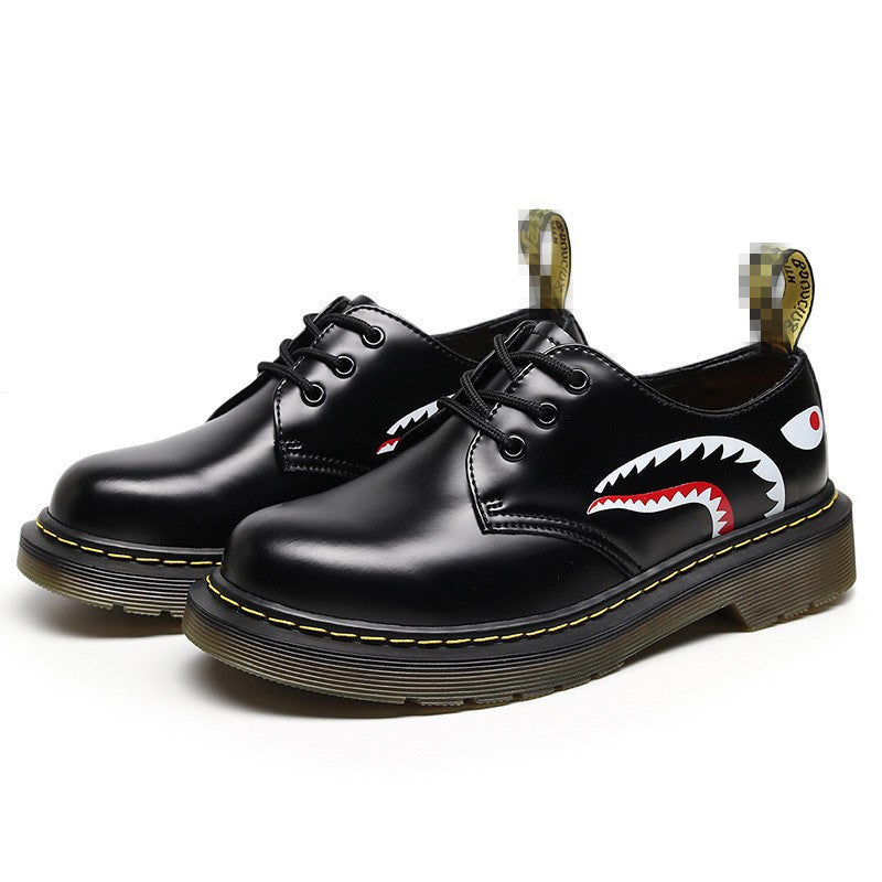 Men's Halloween Skull-Print Casual Leather Shoes