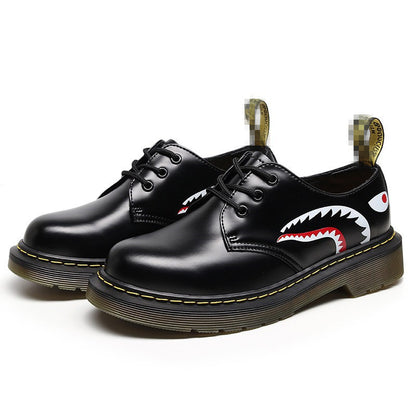 Men's Halloween Skull-Print Casual Leather Shoes