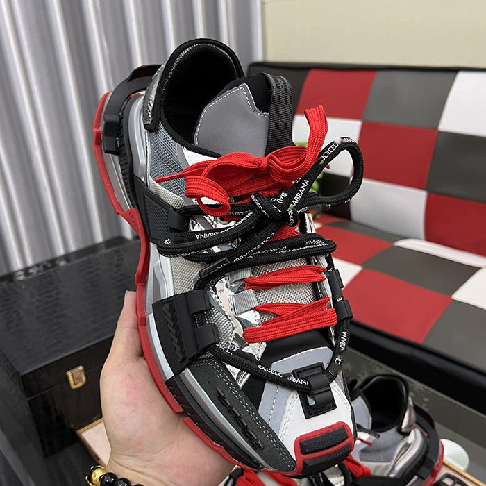 Men's Trendy Color-Block Paneled Sneakers