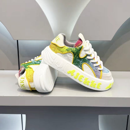 Men's Knit Printed Paneled Sneakers