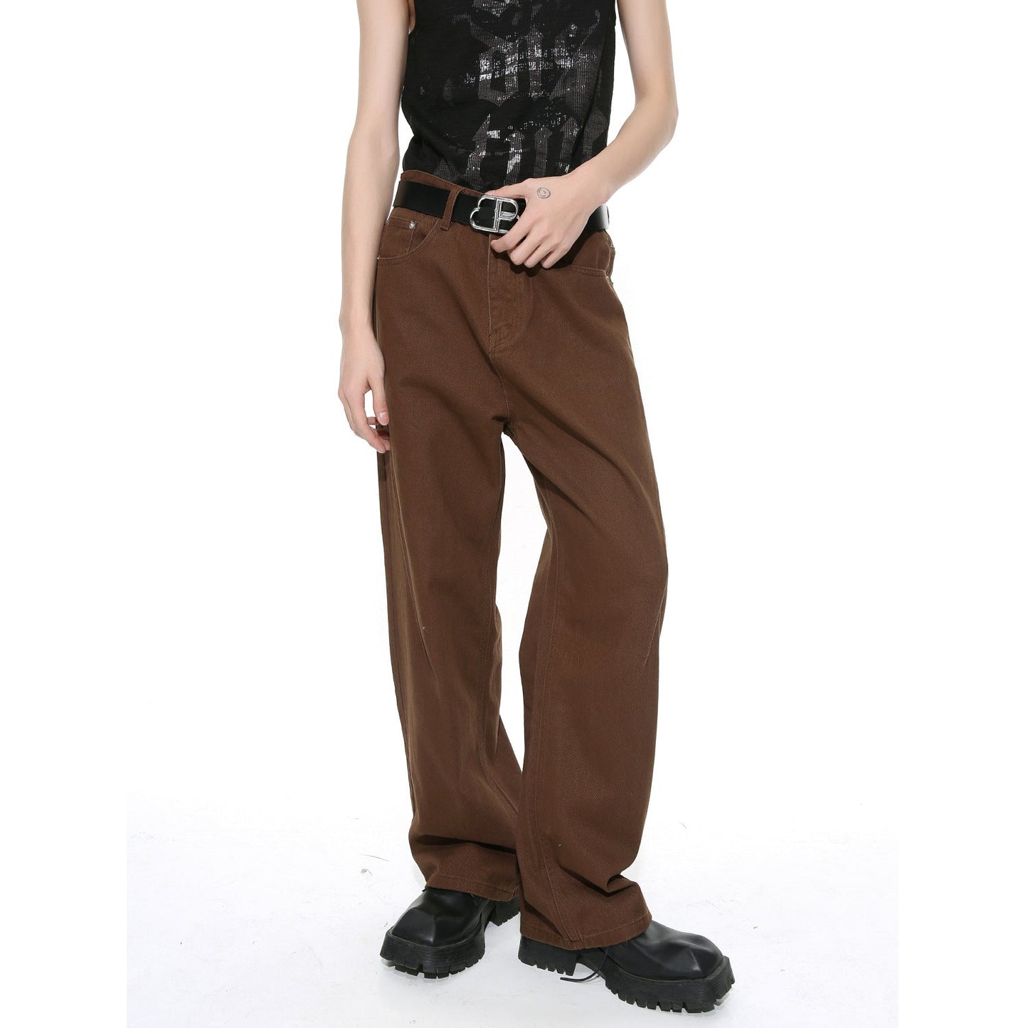 Men's Versatile Minimalist Straight-Leg Jeans