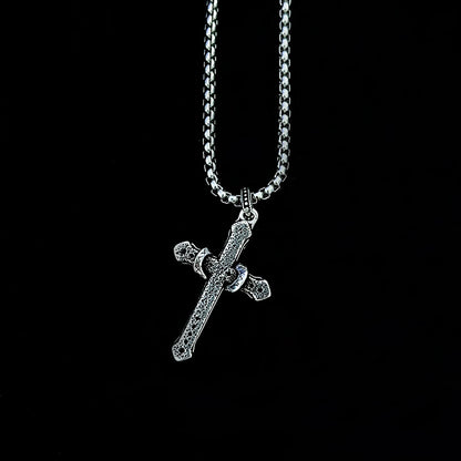 High-End Snake & Cross Pendant Necklace