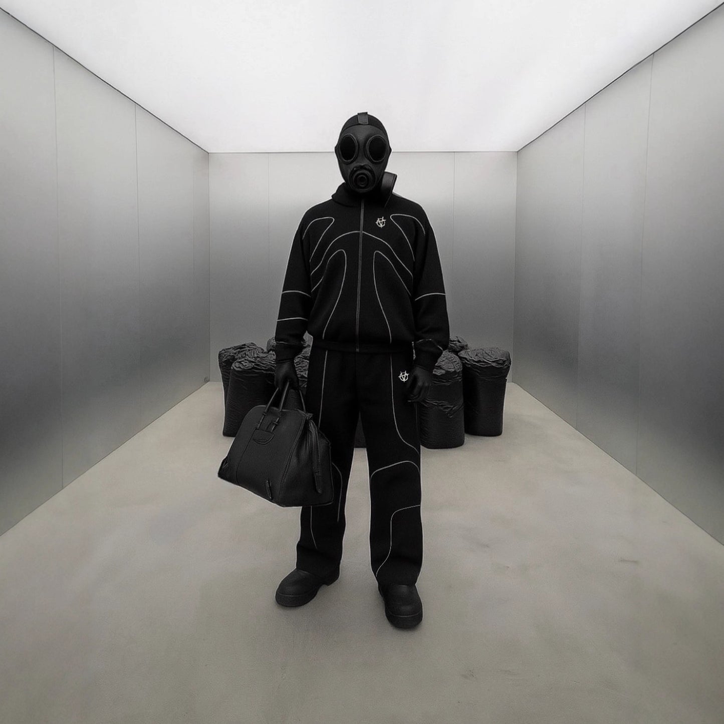 Designer-Style Dark-Style Color-Changing Hooded Jacket with Reflective Strips