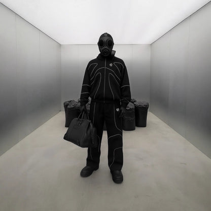 Designer-Style Dark-Style Color-Changing Hooded Jacket with Reflective Strips