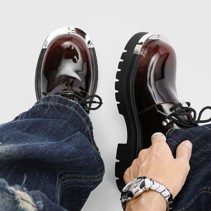 Men’s Gradient Color Chunky-Toe Multi-Color Derby Shoes