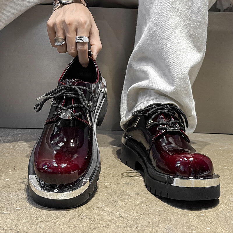 Men’s Gradient Color Chunky-Toe Multi-Color Derby Shoes