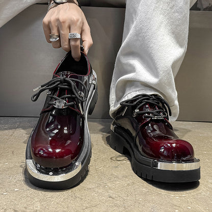 Men’s Gradient Color Chunky-Toe Multi-Color Derby Shoes