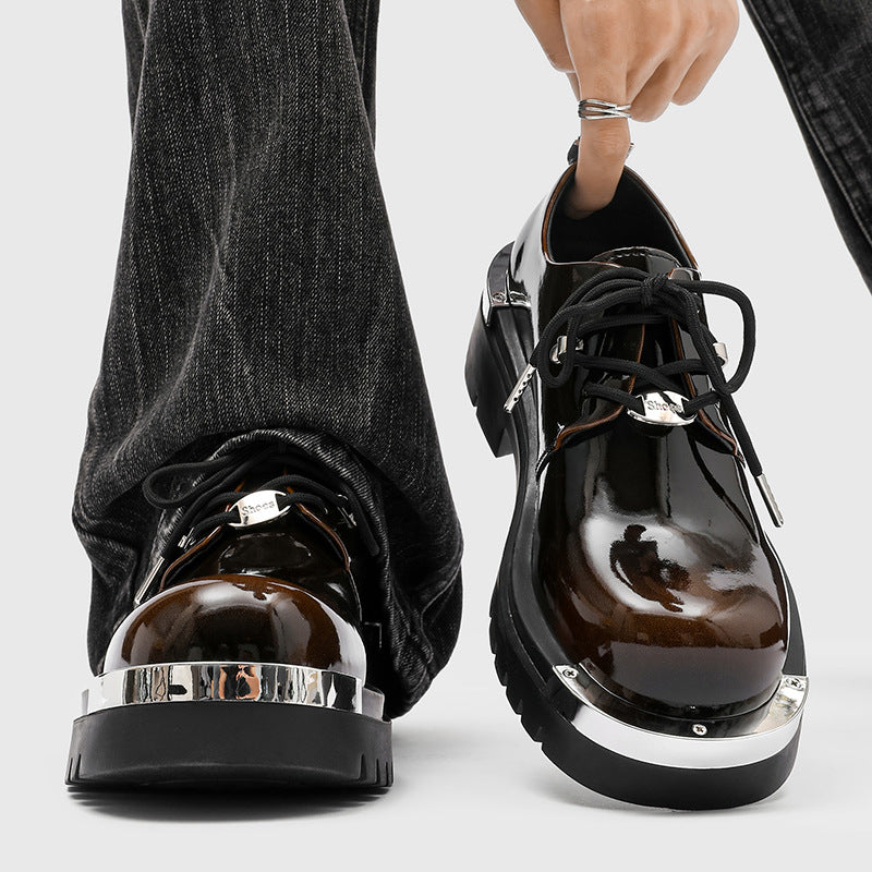 Men’s Gradient Color Chunky-Toe Multi-Color Derby Shoes