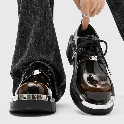 Men’s Gradient Color Chunky-Toe Multi-Color Derby Shoes