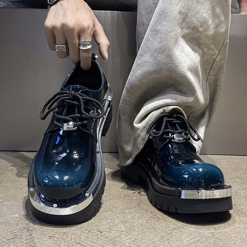 Men’s Gradient Color Chunky-Toe Multi-Color Derby Shoes