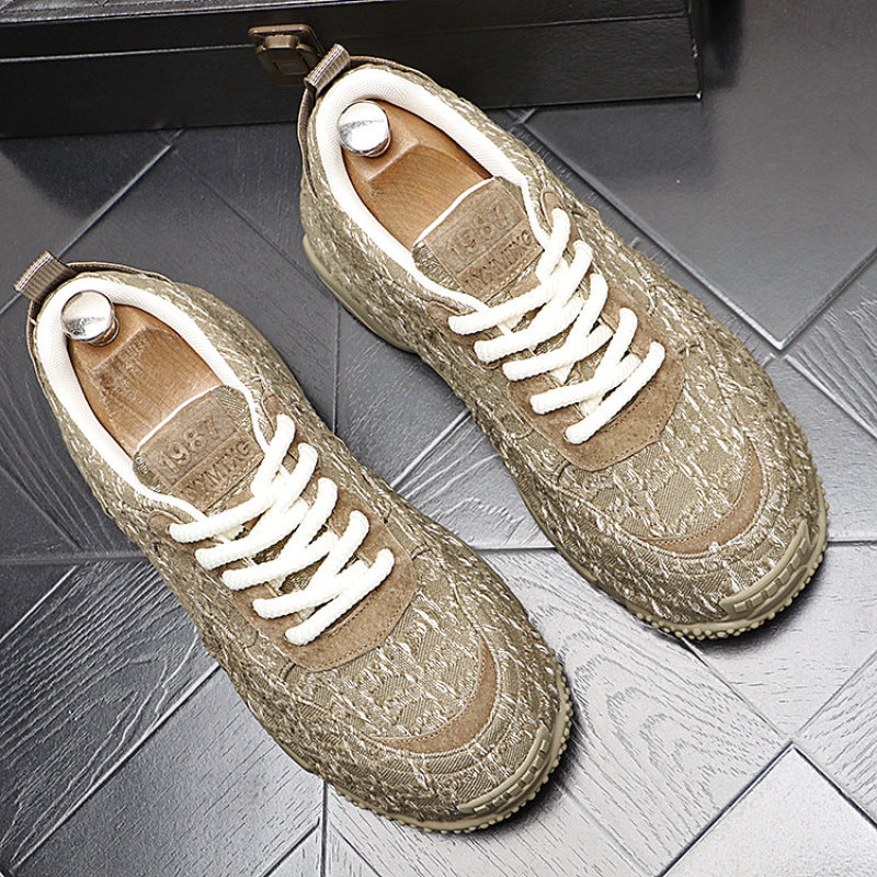 Men’s Casual Shoes with Textured Fabric & Designer Details