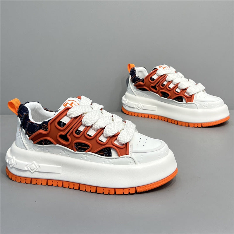 Men’s Original & Unique Paneled Board Shoes with Rubber, Denim & Leather