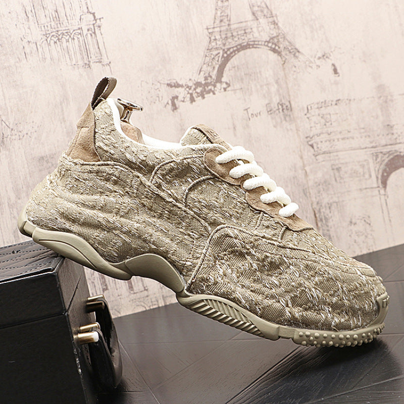 Men’s Casual Shoes with Textured Fabric & Designer Details