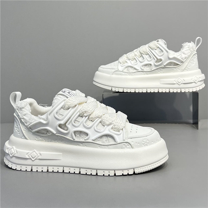 Men’s Original & Unique Paneled Board Shoes with Rubber, Denim & Leather