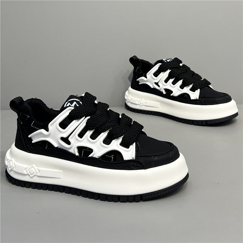 Men’s Original & Unique Paneled Board Shoes with Rubber, Denim & Leather