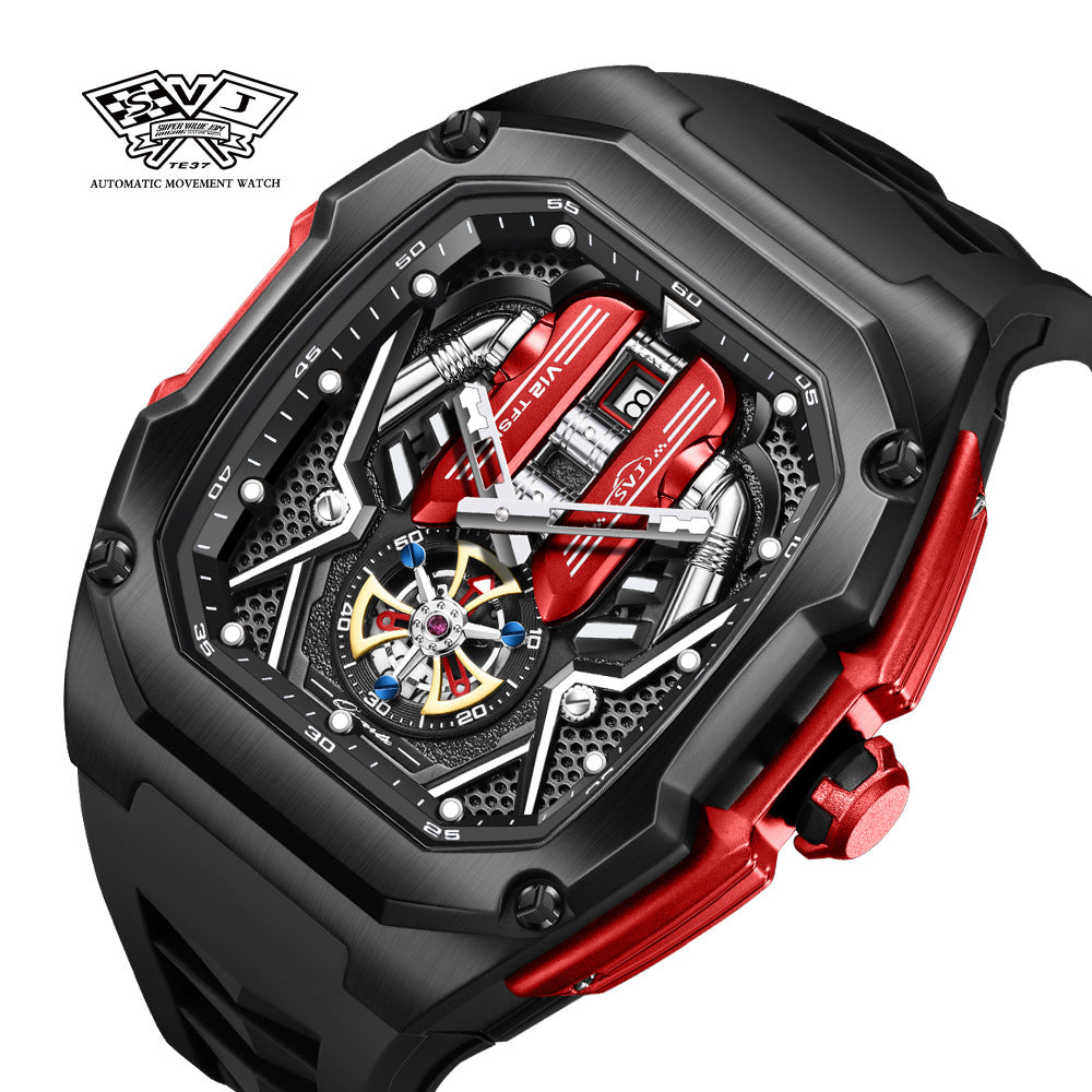 High-End Barrel-Shaped 3D Hollow Waterproof Luminous Watch