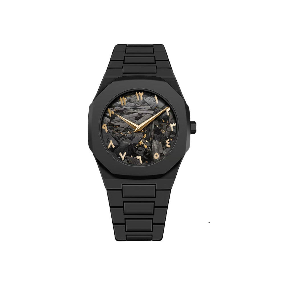High-Quality Black Russian-Style Waterproof Watch