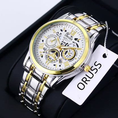 Men’s High-End Stainless Steel Watch with Aesthetic Design