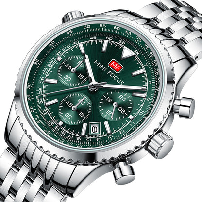 Men’s Multi-Functional Aviation Stainless Steel Band Watch