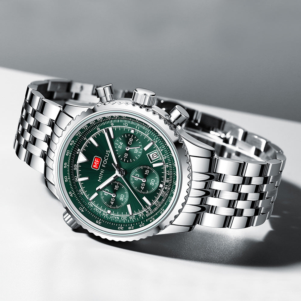 Men’s Multi-Functional Aviation Stainless Steel Band Watch