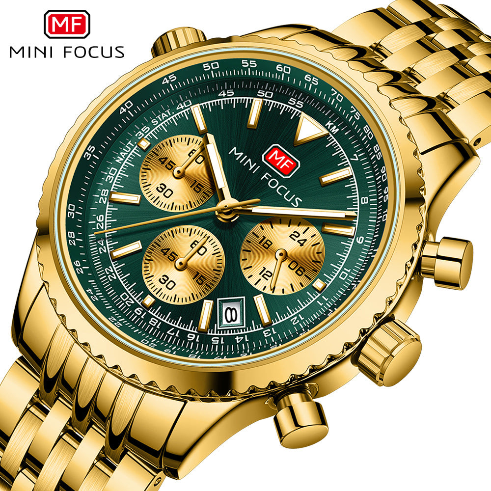 Men’s Multi-Functional Aviation Stainless Steel Band Watch