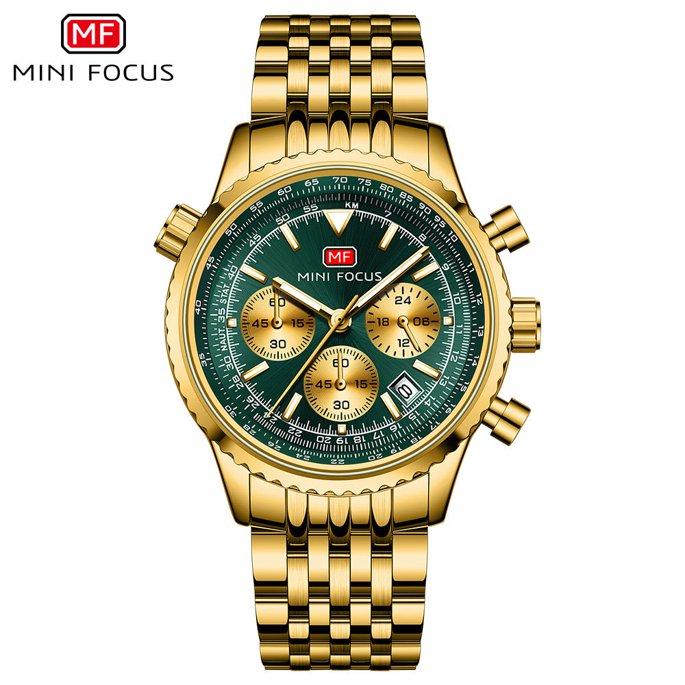 Men’s Multi-Functional Aviation Stainless Steel Band Watch