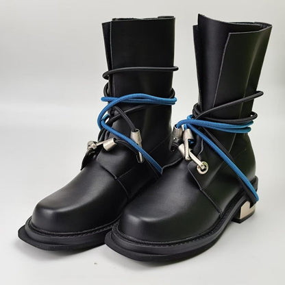 Men’s Martin Boots with Metal-Reinforced Heel and Rope Laces