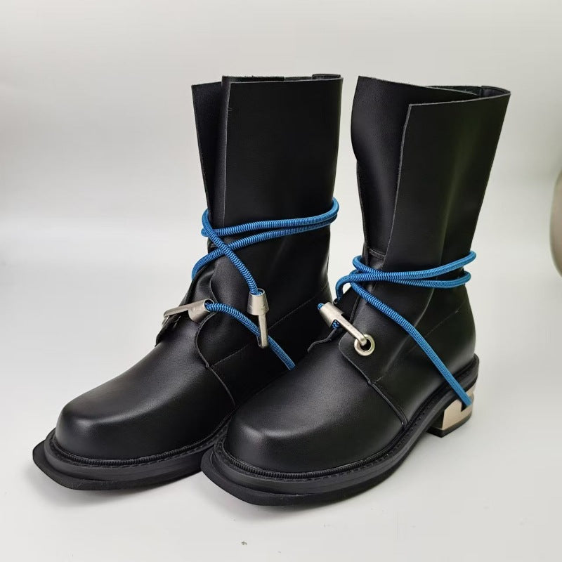 Men’s Martin Boots with Metal-Reinforced Heel and Rope Laces