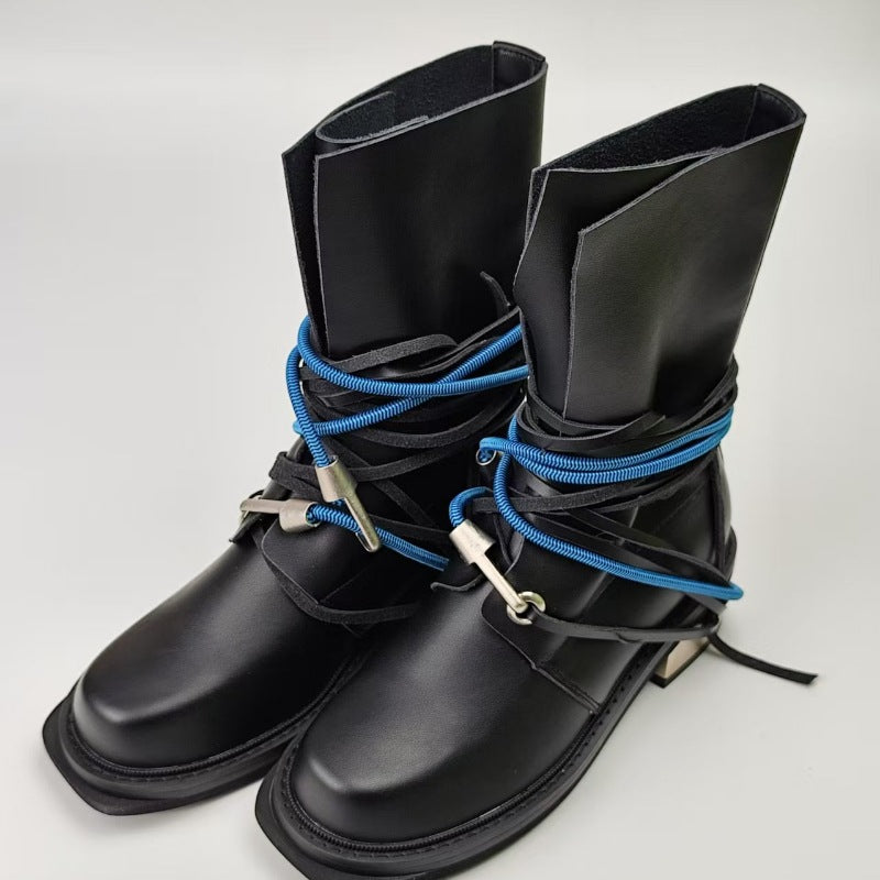 Men’s Martin Boots with Metal-Reinforced Heel and Rope Laces